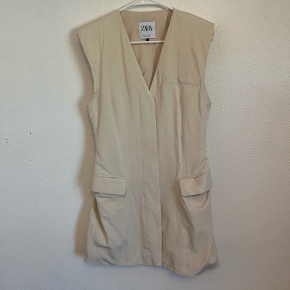 Zara Linen Blend Cut Out Vest - Picture 1 of 5